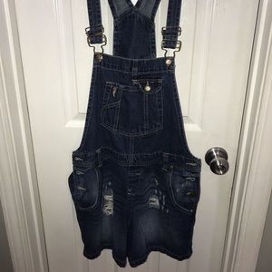 Shorts overalls blue jean